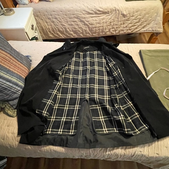 London Fog Charcoal Double-Breasted Trench Coat - Picture 10 of 16